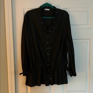 Black Button-Down Blouse